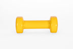 YORK 4 lb yellow vinyl dumbbell - front view