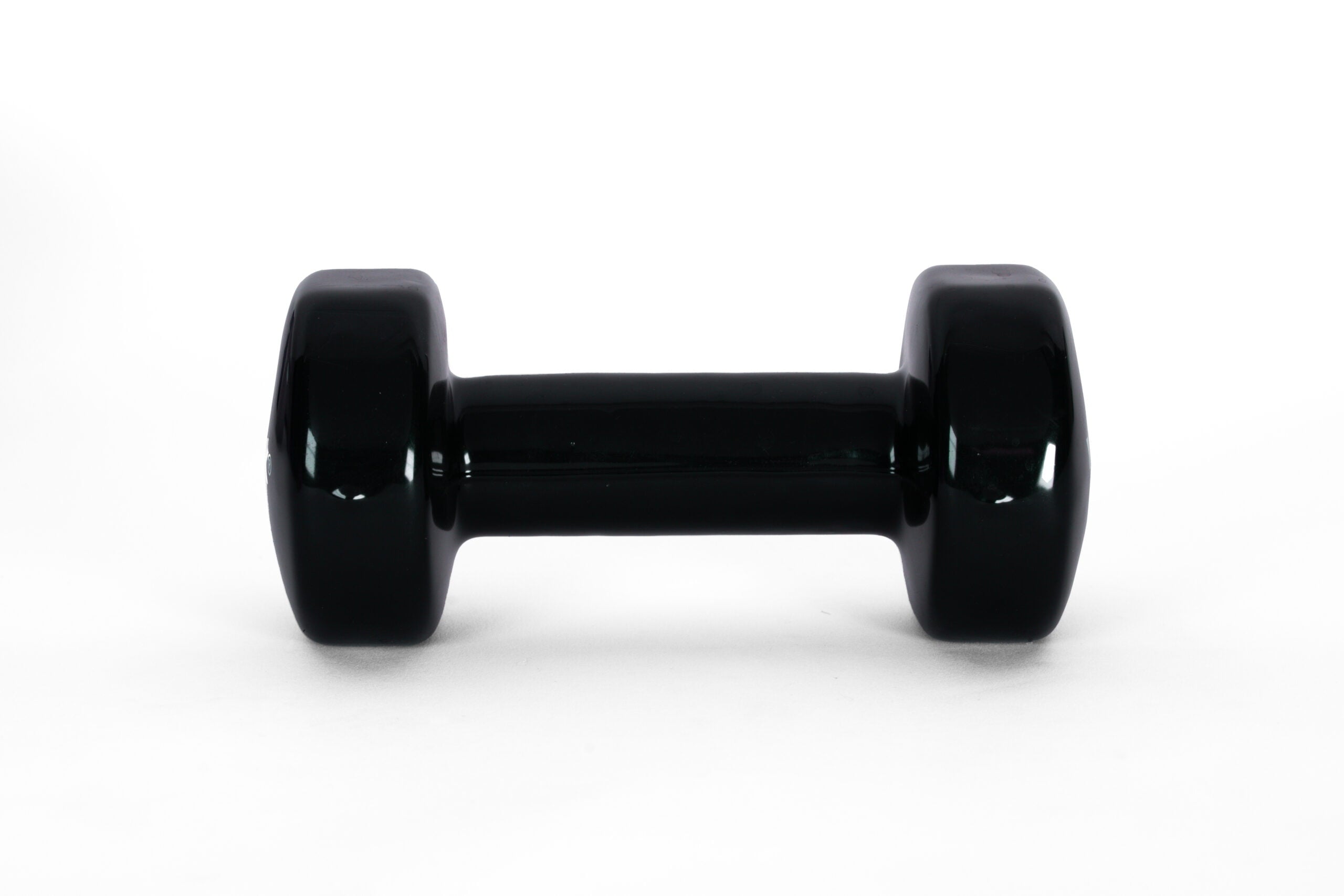 YORK 10 lb black vinyl dumbbell - front view