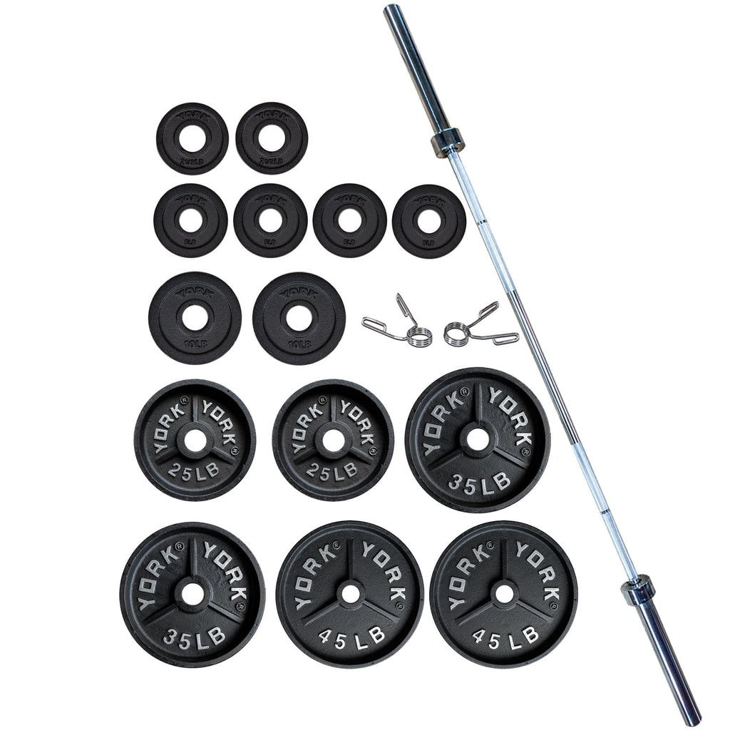 YORK® 300lb Deep Dish Olympic Weight Plate Set