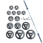 YORK® 300lb Iso-Grip Rubber-Encased Steel Olympic Plate Set