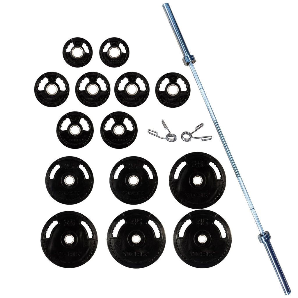 YORK® 300lb G-2 Rubber Olympic Plate Set