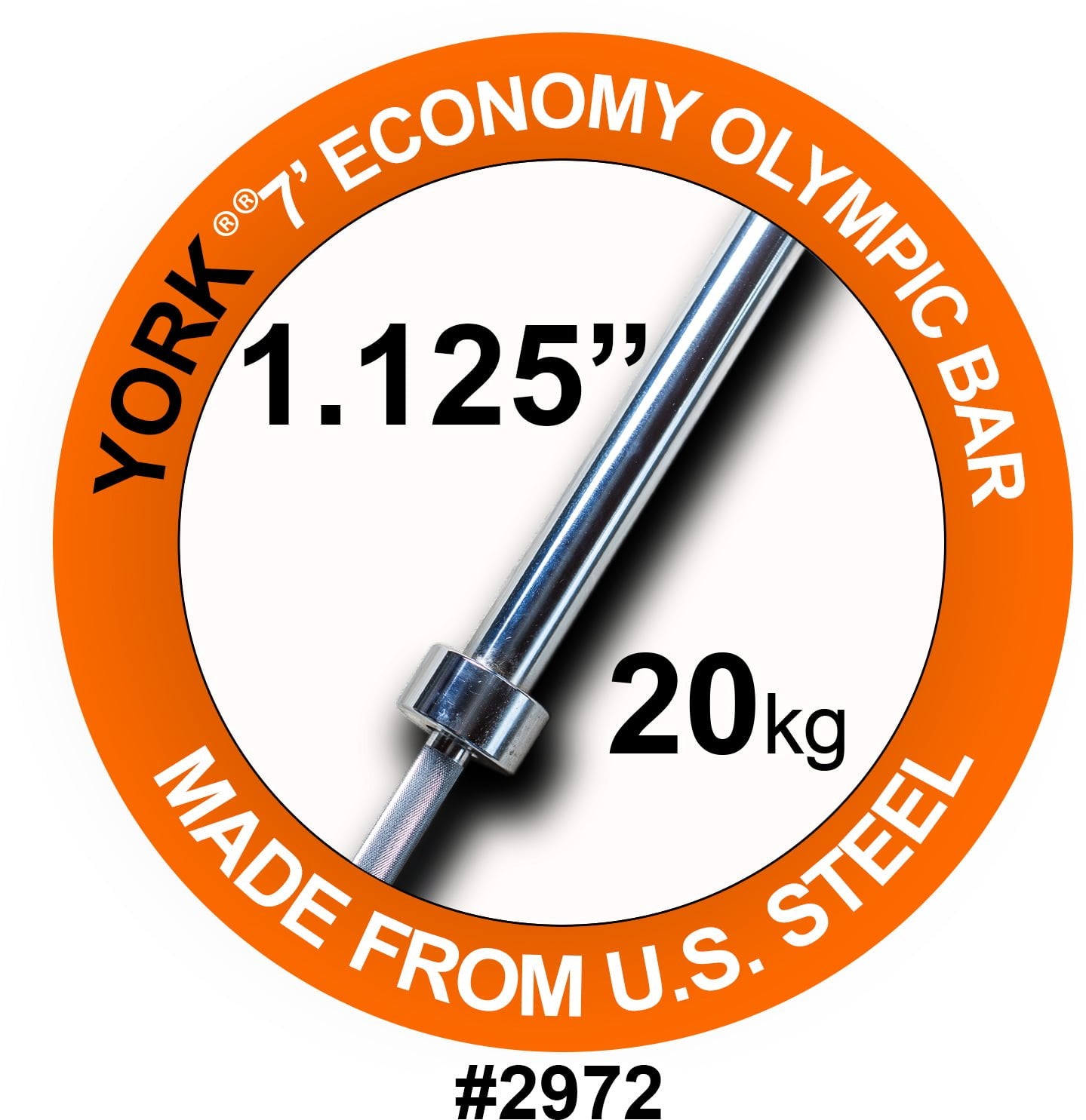 YORK® 7' Olympic Weight Bar With Steel Sleeves
