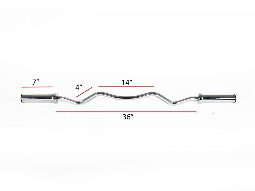 2980 EZ curl bar with dimensions