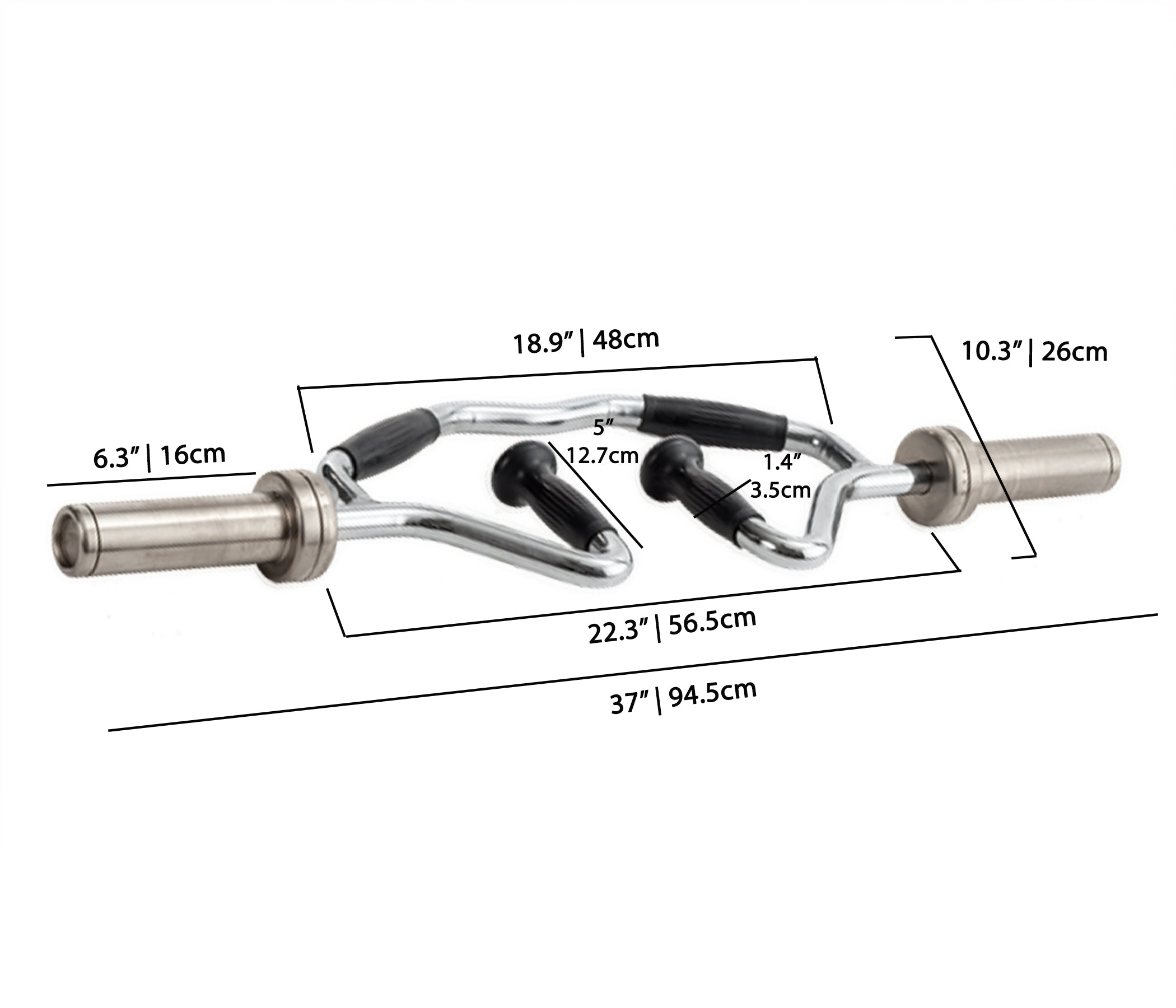 YORK® International "Bi-Tri-Trap" Bar w/ Rubber Grips