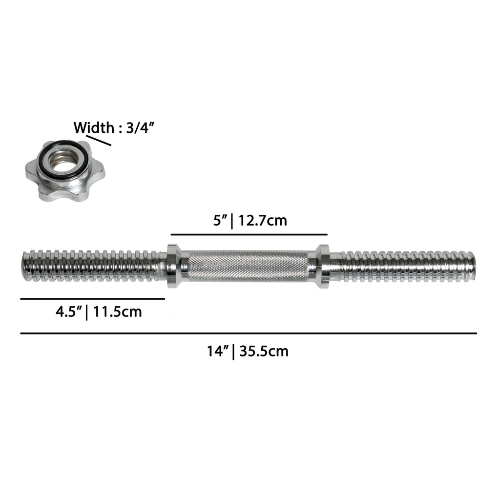 YORK® 14" Solid Steel Spinlock Dumbbell Handles w/ Collars