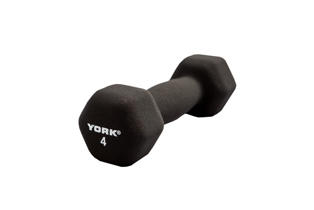 YORK's 4 lb Black Neoprene Dumbbell