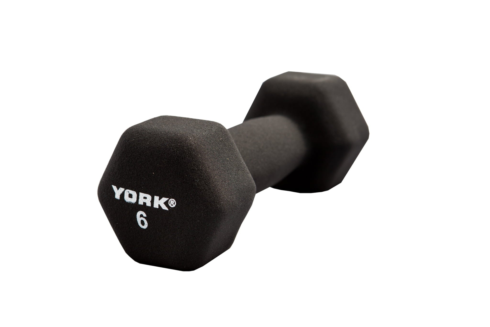 YORK's 6 lb Black Neoprene Dumbbell