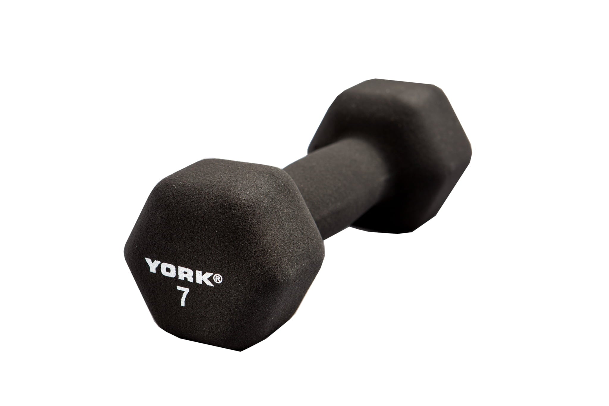YORK's 7 lb Black Neoprene Dumbbell