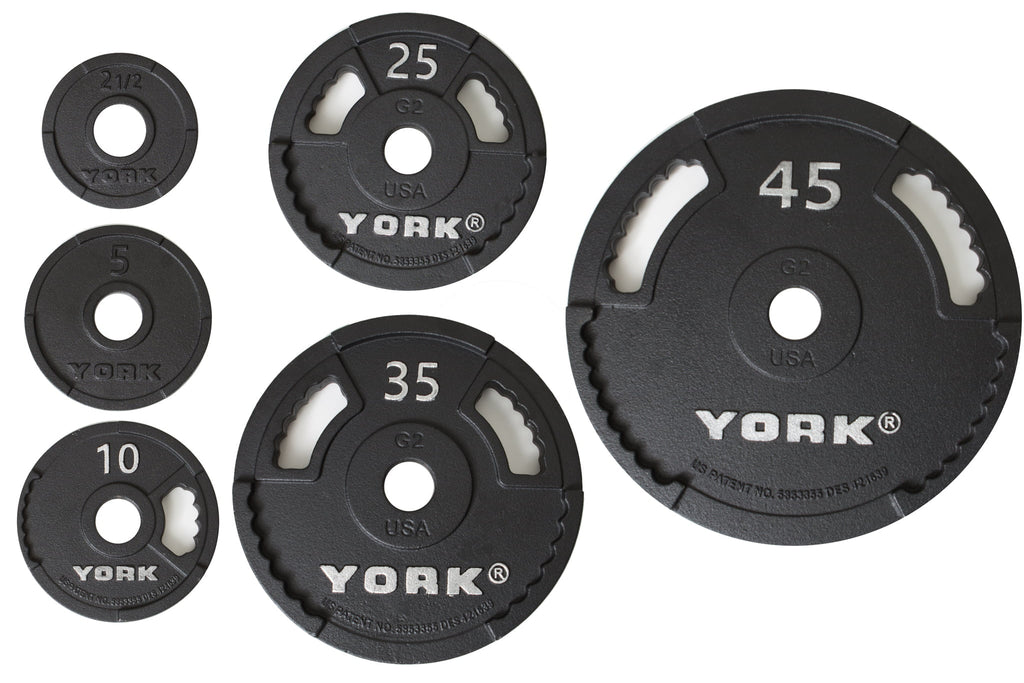 YORK® 2" G-2 Cast Iron Olympic Weight Plate