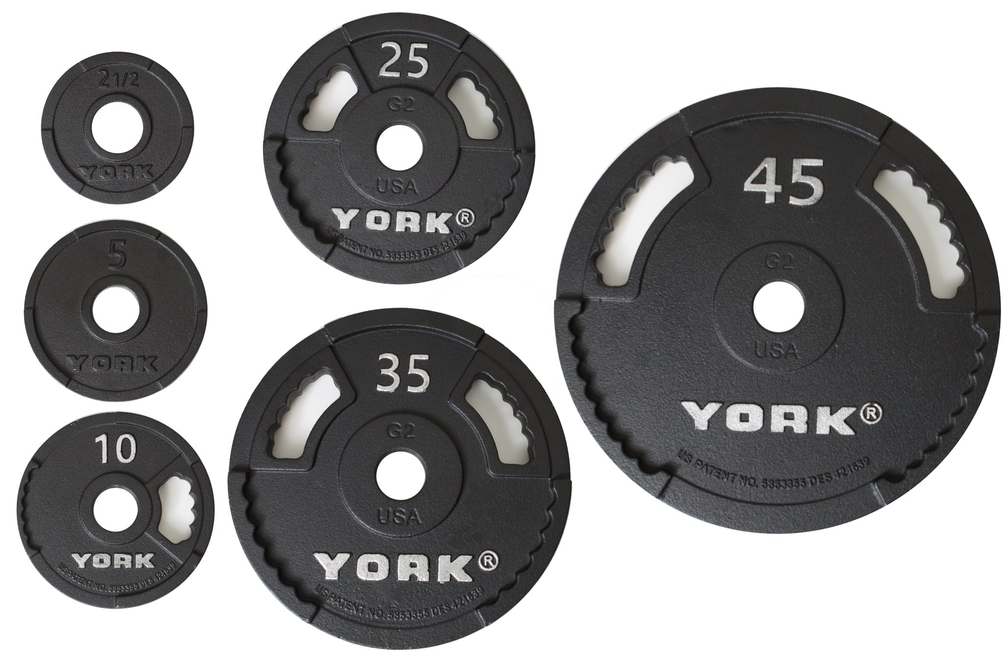 YORK® 2" G-2 Cast Iron Olympic Weight Plate