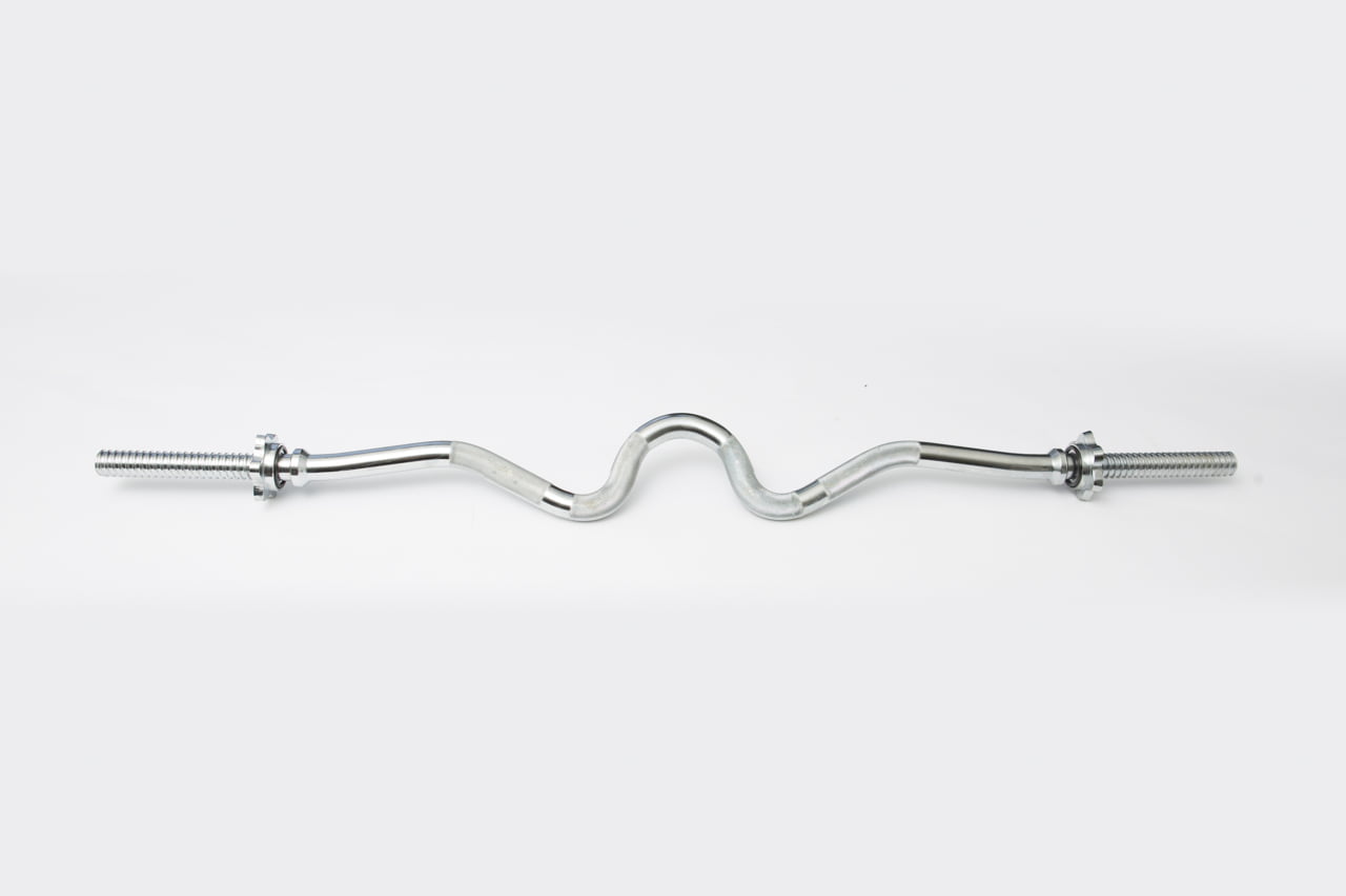 YORK® Chrome Spin-Lock Super Curl Bar w/ Spin-Lock Collars