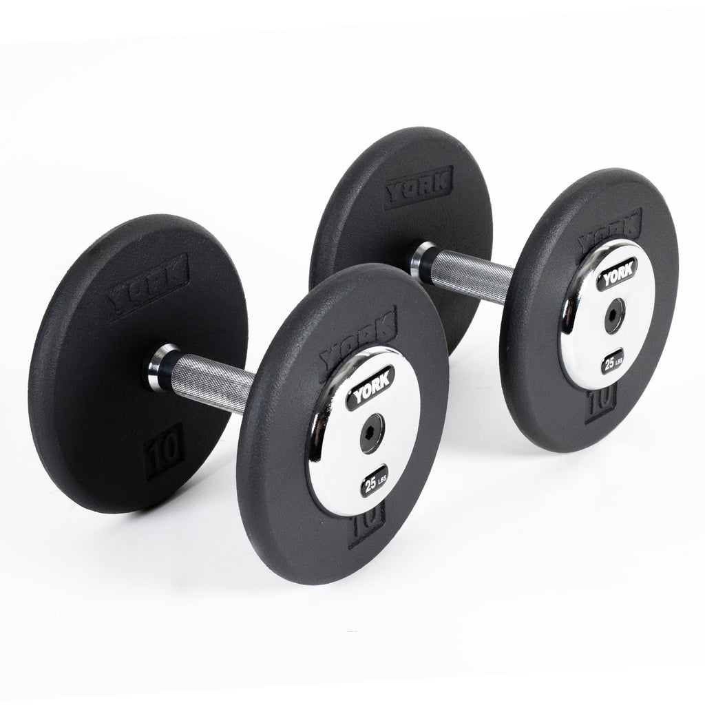 SDH Chrome End-Plate Cast Iron Dumbbell Side