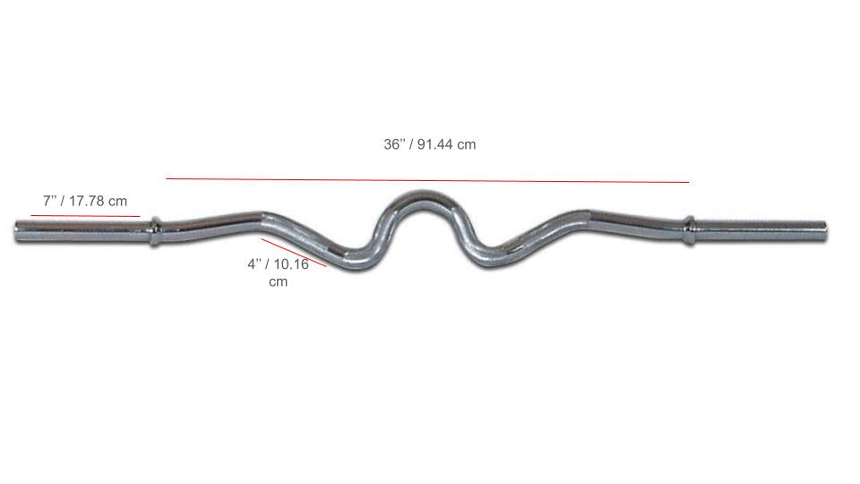 YORK® Chrome Super Curl Bar w/ Fixed Inner Collars