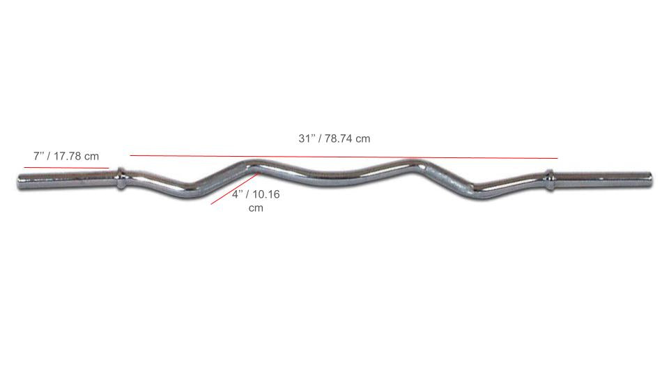 YORK® Chrome Curl Bar w/ Fixed Inner Collars