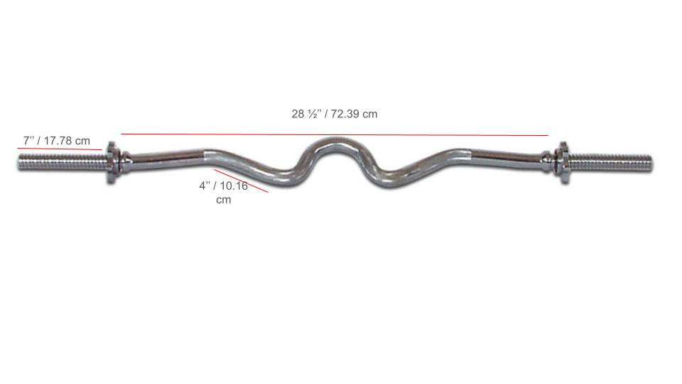 YORK® Chrome Spin-Lock Super Curl Bar w/ Spin-Lock Collars