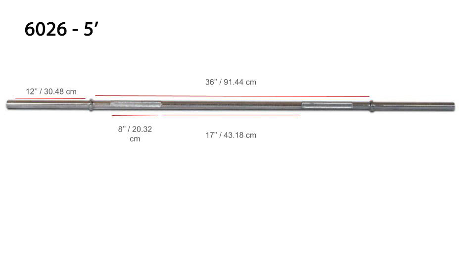 YORK® Chrome Deluxe Weight Bar w/ Fixed Inner Collars