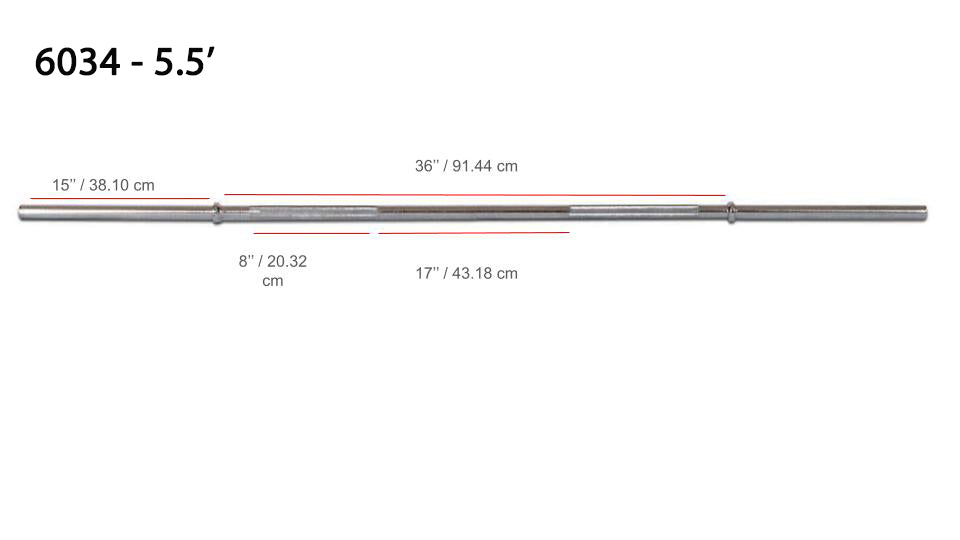 YORK® Chrome Deluxe Weight Bar w/ Fixed Inner Collars