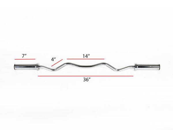 2980 EZ curl bar with dimensions