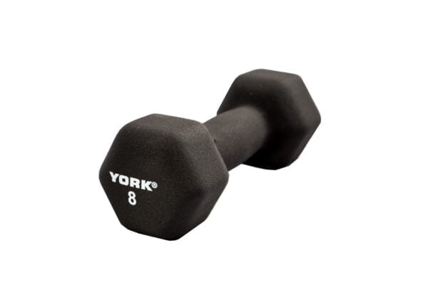 YORK's 8 lb Black Neoprene Dumbbell