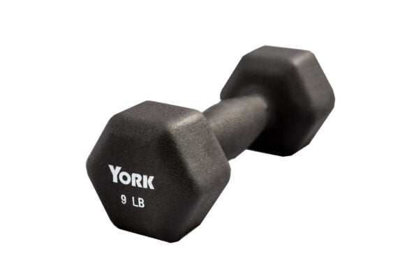 YORK's 9 lb Black Neoprene Dumbbell