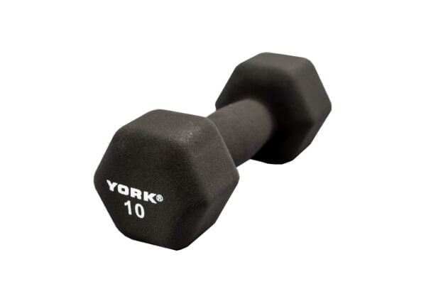 YORK's 10 lb Black Neoprene Dumbbell