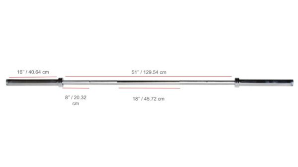 SKU 32112 YORK® 7' International Chrome Olympic Bar 32mm