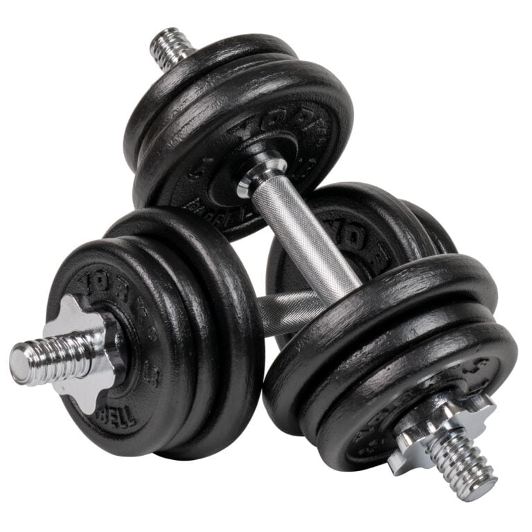 14" Solid Steel Spinlock Dumbbell Handles w/ Collars York Barbell