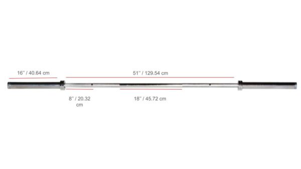 SKU 32113 YORK® 7' International Chrome Olympic Bar - 30mm