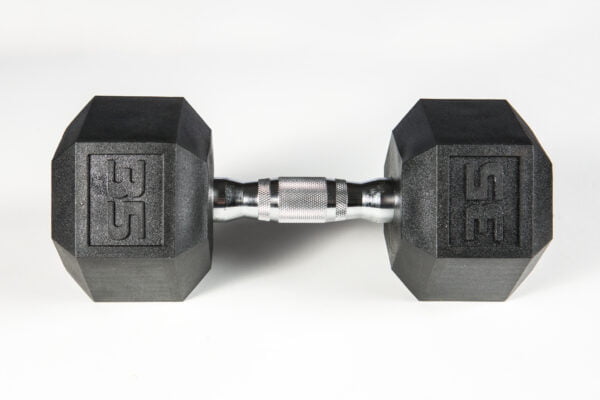35 YORK® PVC Hex Dumbbell - Chrome Ergo Handle