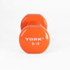 YORK 6 lb orange vinyl dumbbell - side view