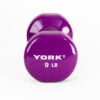 YORK 9 lb purple vinyl dumbbell - side view